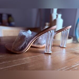 EGO Nude and Clear Heels